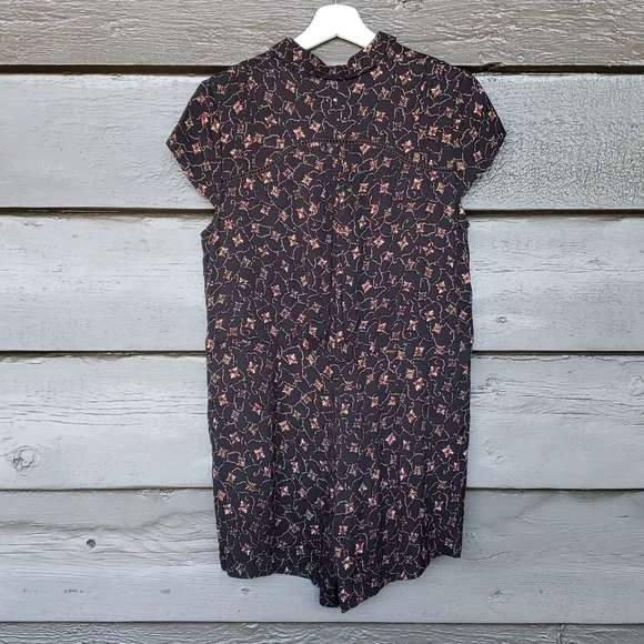 297 FREE PEOPLE Debby Dot Deeby Floral Romper Playsuit Black sz S Women's Casual - Picture 5 of 14